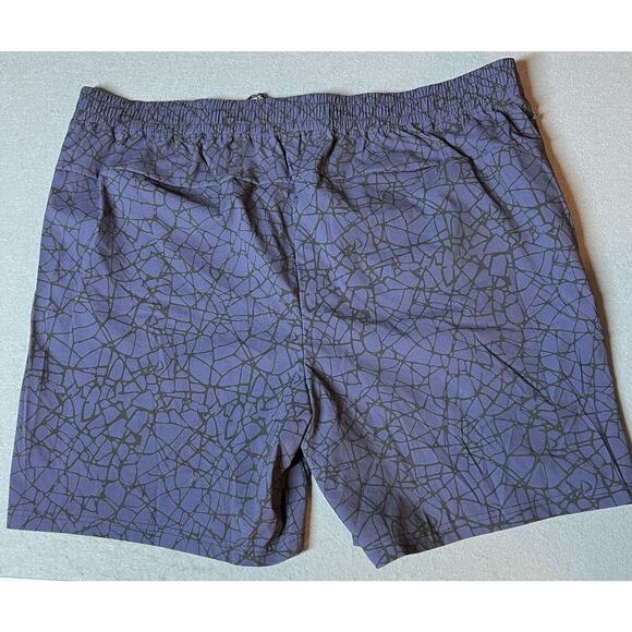 Traj3ctory Athletic Shorts Men XXL Blue Black Web Print Zip Pocket P7-24 Wicking - Picture 2 of 12